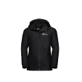 Jack Wolfskin Transition Jacket Snowy Days (waterproof and windproof, fleece lining) black Kids